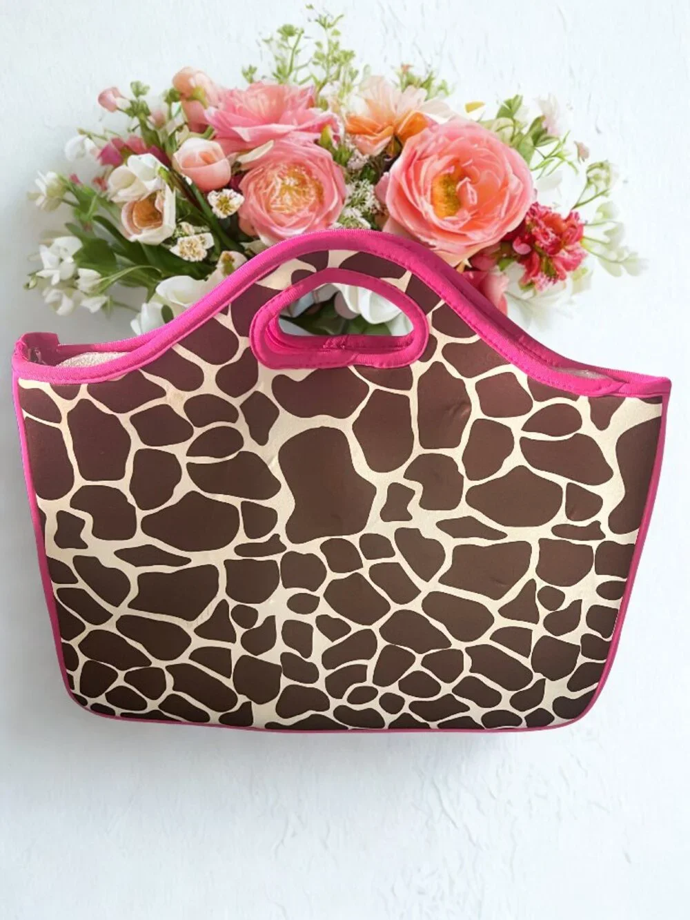 Laptop Bag - Pink & Brown